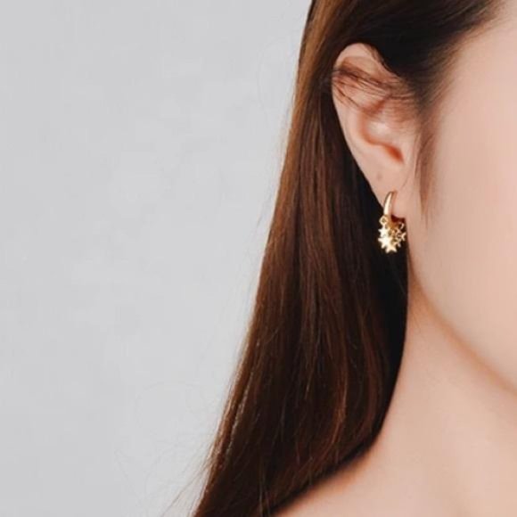 NEW 925 STERLING SILVER STAR EARRINGS - Picture 5 of 5